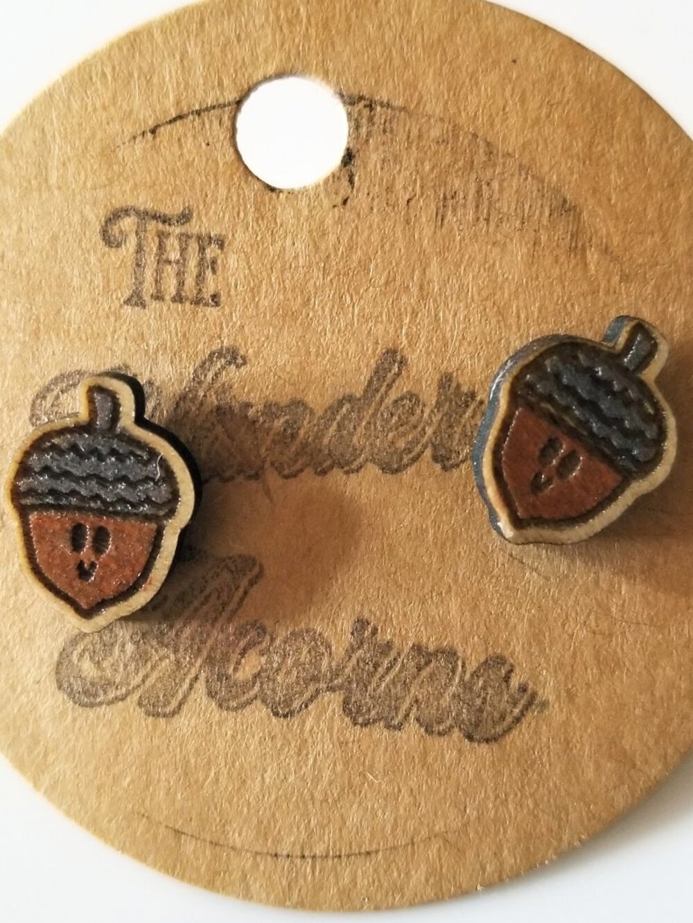 Tiny Acorn Pierced Earrings NEW